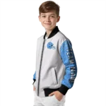 customized tennessee titans speckled arms navy gray bomber jacket best selling