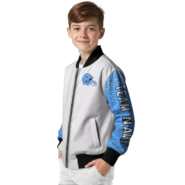 customized tennessee titans speckled arms navy gray bomber jacket trendy