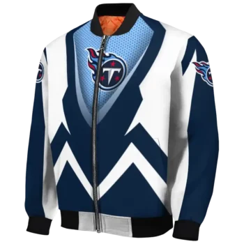 customized tennessee titans v stripes navy white bomber jacket best selling