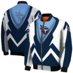 customized tennessee titans v stripes navy white bomber jacket best selling