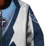 customized tennessee titans v stripes navy white bomber jacket best selling