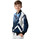 customized tennessee titans v stripes navy white bomber jacket best selling