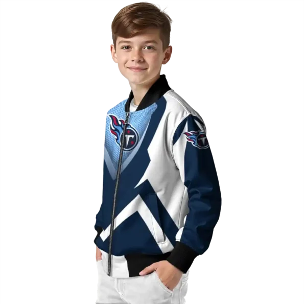 customized tennessee titans v stripes navy white bomber jacket trendy