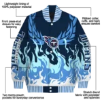 customized tennessee titans winged blaze navy white varsity jacket best selling