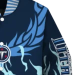 customized tennessee titans winged blaze navy white varsity jacket best selling
