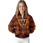 customized washington commanders bolt stripe burgundy bomber jacket best selling