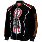 customized washington commanders claw blood burgundy black bomber jacket best selling