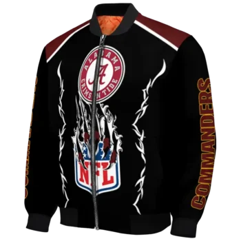 customized washington commanders claw blood burgundy black bomber jacket best selling