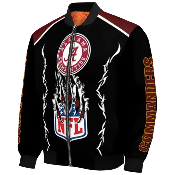 customized washington commanders claw blood burgundy black bomber jacket best selling