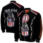 customized washington commanders claw blood burgundy black bomber jacket best selling