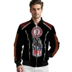 customized washington commanders claw blood burgundy black bomber jacket best selling