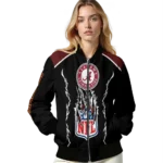 customized washington commanders claw blood burgundy black bomber jacket best selling