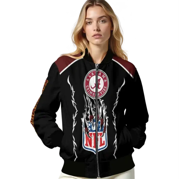 customized washington commanders claw blood burgundy black bomber jacket latest model