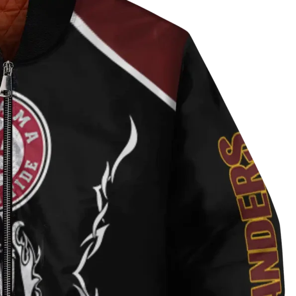 customized washington commanders claw blood burgundy black bomber jacket premium grade