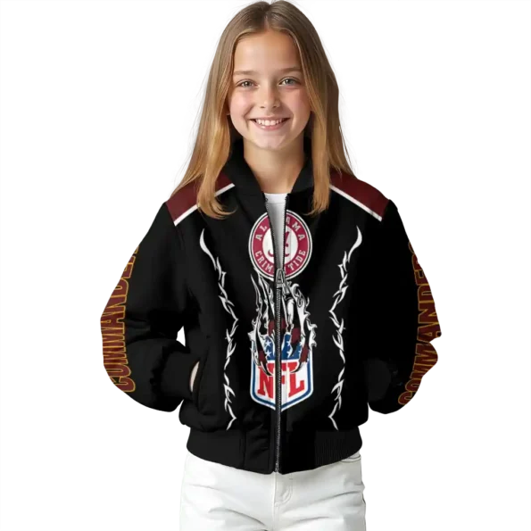customized washington commanders claw blood burgundy black bomber jacket top rated