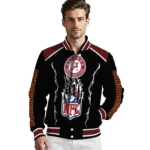 customized washington commanders claw blood burgundy black varsity jacket best selling
