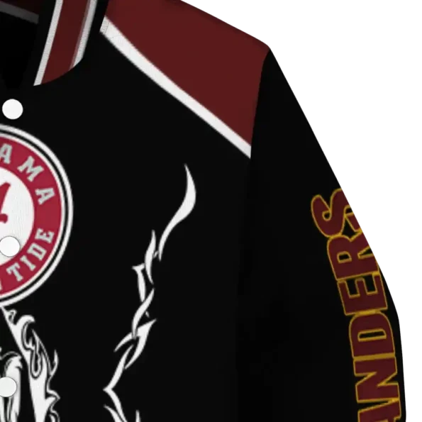 customized washington commanders claw blood burgundy black varsity jacket premium grade