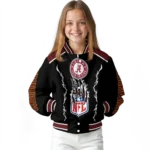 customized washington commanders claw blood burgundy black varsity jacket best selling