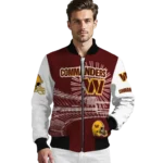customized washington commanders ferris arena burgundy white bomber jacket best selling