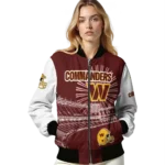 customized washington commanders ferris arena burgundy white bomber jacket best selling