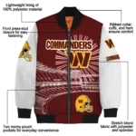 customized washington commanders ferris arena burgundy white bomber jacket best selling