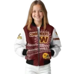 customized washington commanders ferris arena burgundy white bomber jacket best selling