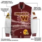 customized washington commanders ferris arena burgundy white varsity jacket best selling