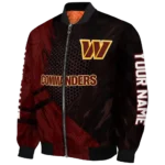 customized washington commanders hexagon mesh burgundy black bomber jacket best selling