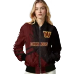 customized washington commanders hexagon mesh burgundy black bomber jacket best selling