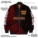 customized washington commanders hexagon mesh burgundy black bomber jacket best selling