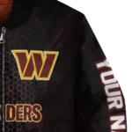 customized washington commanders hexagon mesh burgundy black bomber jacket best selling