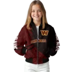 customized washington commanders hexagon mesh burgundy black bomber jacket best selling