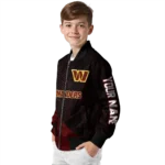 customized washington commanders hexagon mesh burgundy black bomber jacket best selling