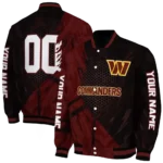 customized washington commanders hexagon mesh burgundy black varsity jacket best selling