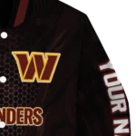 customized washington commanders hexagon mesh burgundy black varsity jacket best selling