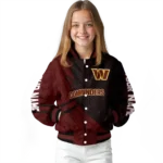 customized washington commanders hexagon mesh burgundy black varsity jacket best selling