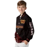 customized washington commanders hexagon mesh burgundy black varsity jacket best selling