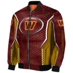 customized washington commanders power plate burgundy bomber jacket best selling