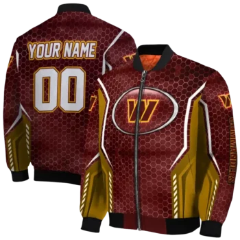 customized washington commanders power plate burgundy bomber jacket fashion forward