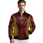 customized washington commanders power plate burgundy bomber jacket best selling