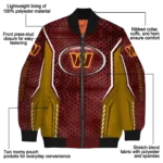 customized washington commanders power plate burgundy bomber jacket best selling