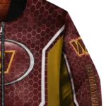 customized washington commanders power plate burgundy bomber jacket best selling