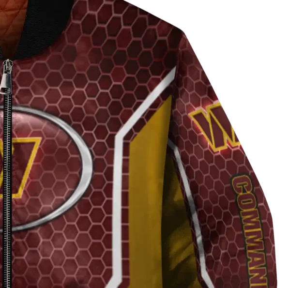 customized washington commanders power plate burgundy bomber jacket premium grade