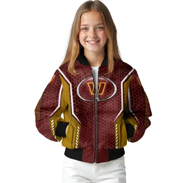 customized washington commanders power plate burgundy bomber jacket top rated