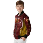 customized washington commanders power plate burgundy bomber jacket best selling