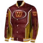 customized washington commanders power plate burgundy varsity jacket best selling
