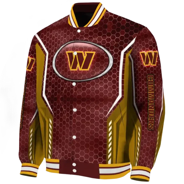 customized washington commanders power plate burgundy varsity jacket best selling