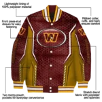 customized washington commanders power plate burgundy varsity jacket best selling