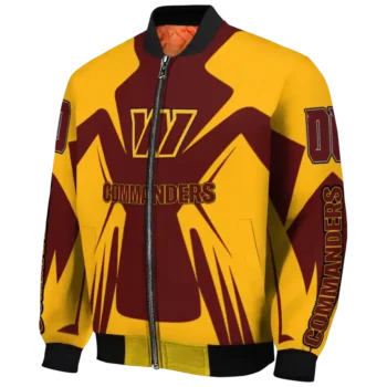 customized washington commanders spider mark burgundy yellow crocs bomber jacket best selling
