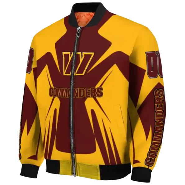customized washington commanders spider mark burgundy yellow crocs bomber jacket best selling